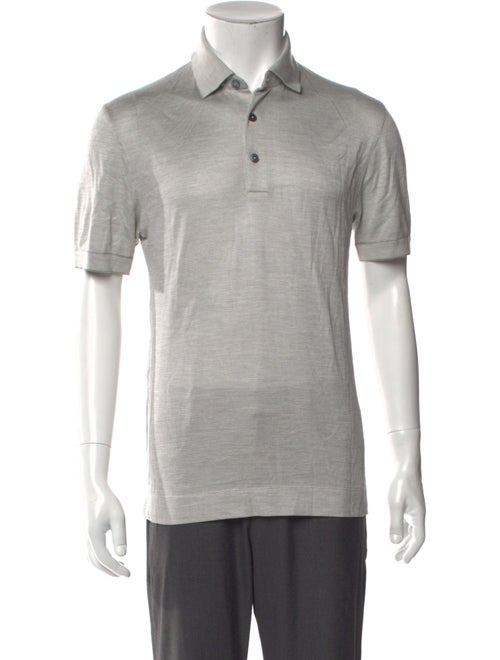 Zegna Silk V-Neck Polo Shirt