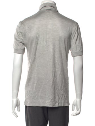 Zegna Silk V-Neck Polo Shirt
