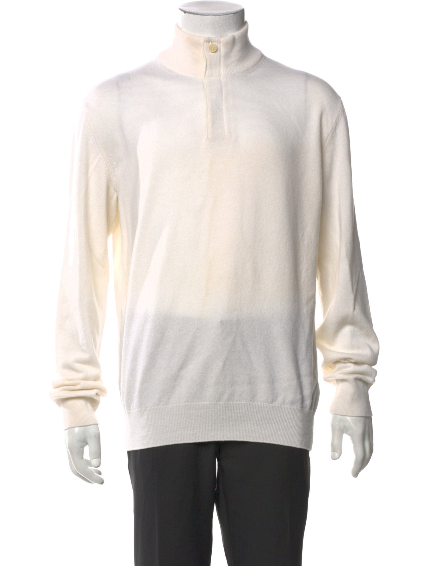 Zegna Cashmere Mock Neck Polo Sweater