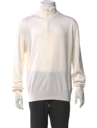 Zegna Cashmere Mock Neck Polo Sweater