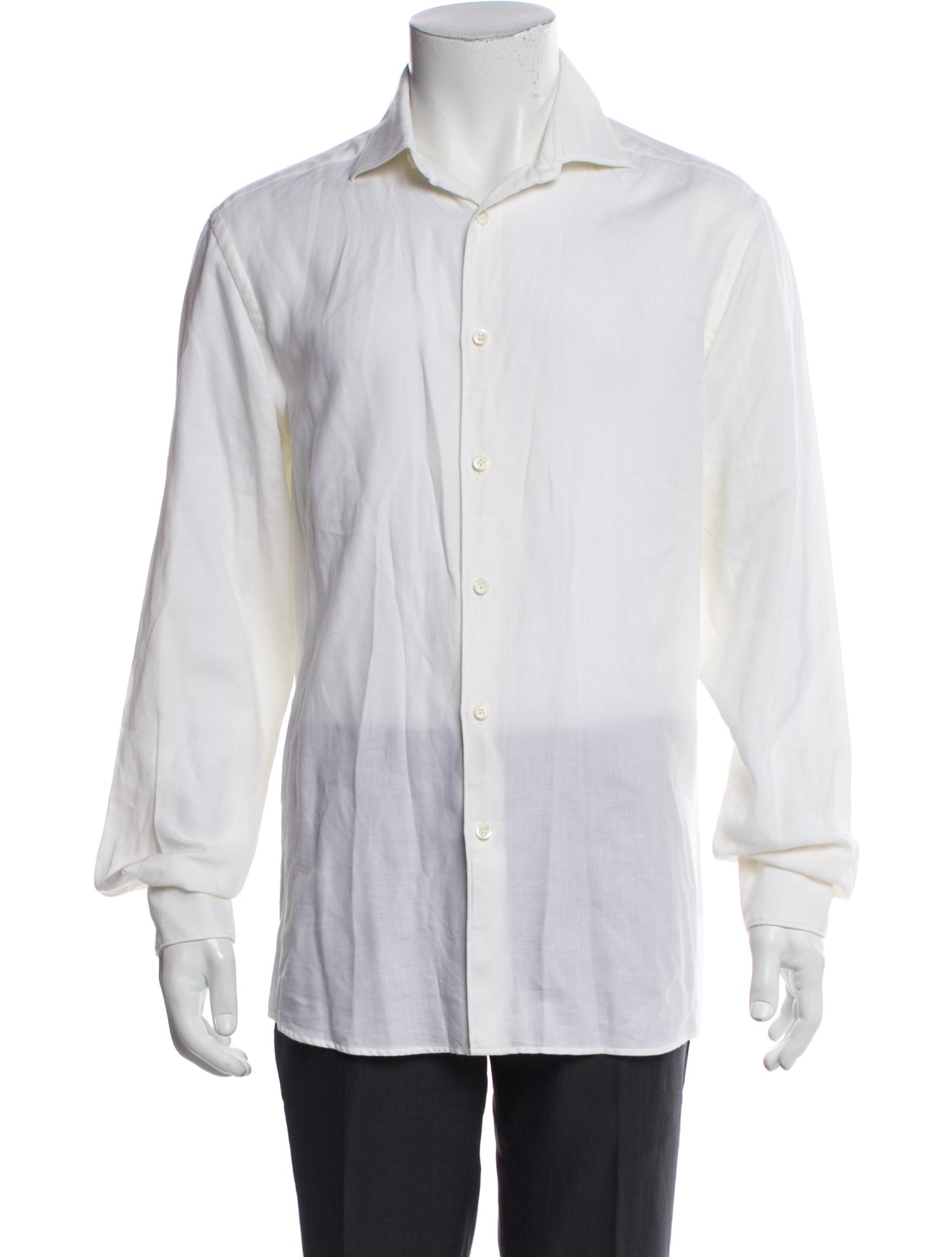 Zegna Calf Leather Long Sleeve Dress Shirt