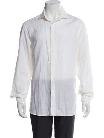 Zegna Calf Leather Long Sleeve Dress Shirt