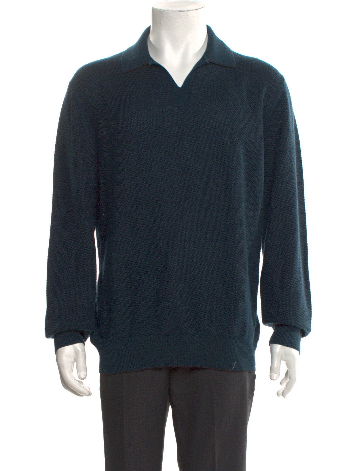 Zegna Silk Crew Neck Polo Sweater w/ Tags