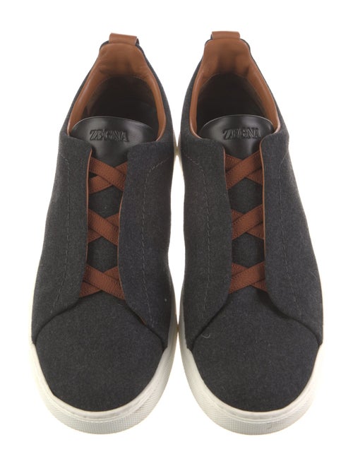 Zegna Wool Colorblock Pattern Sneakers