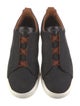 Zegna Wool Colorblock Pattern Sneakers