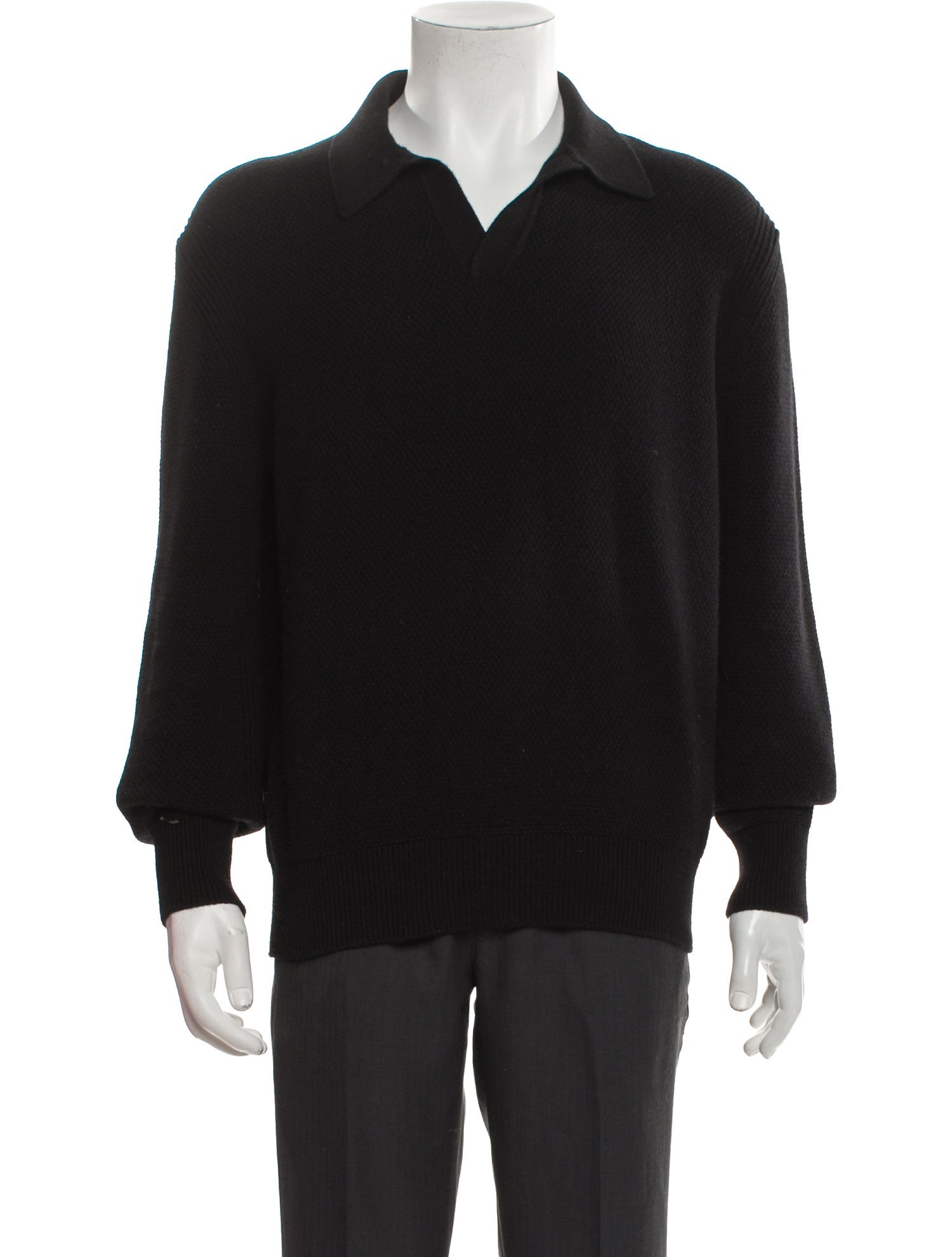 Zegna Cashmere Mock Neck Polo Sweater