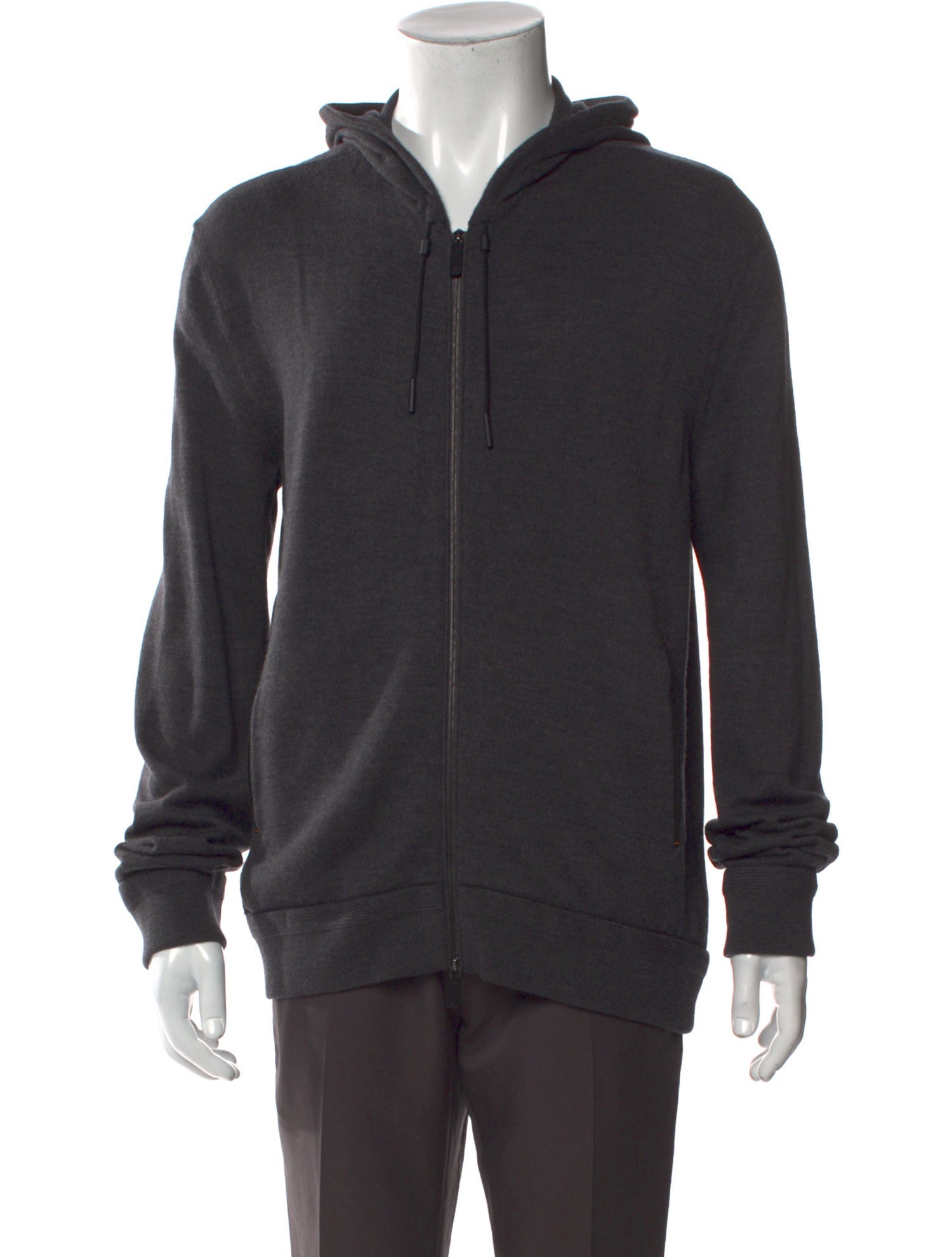 Zegna Wool V-Neck Hoodie w/ Tags