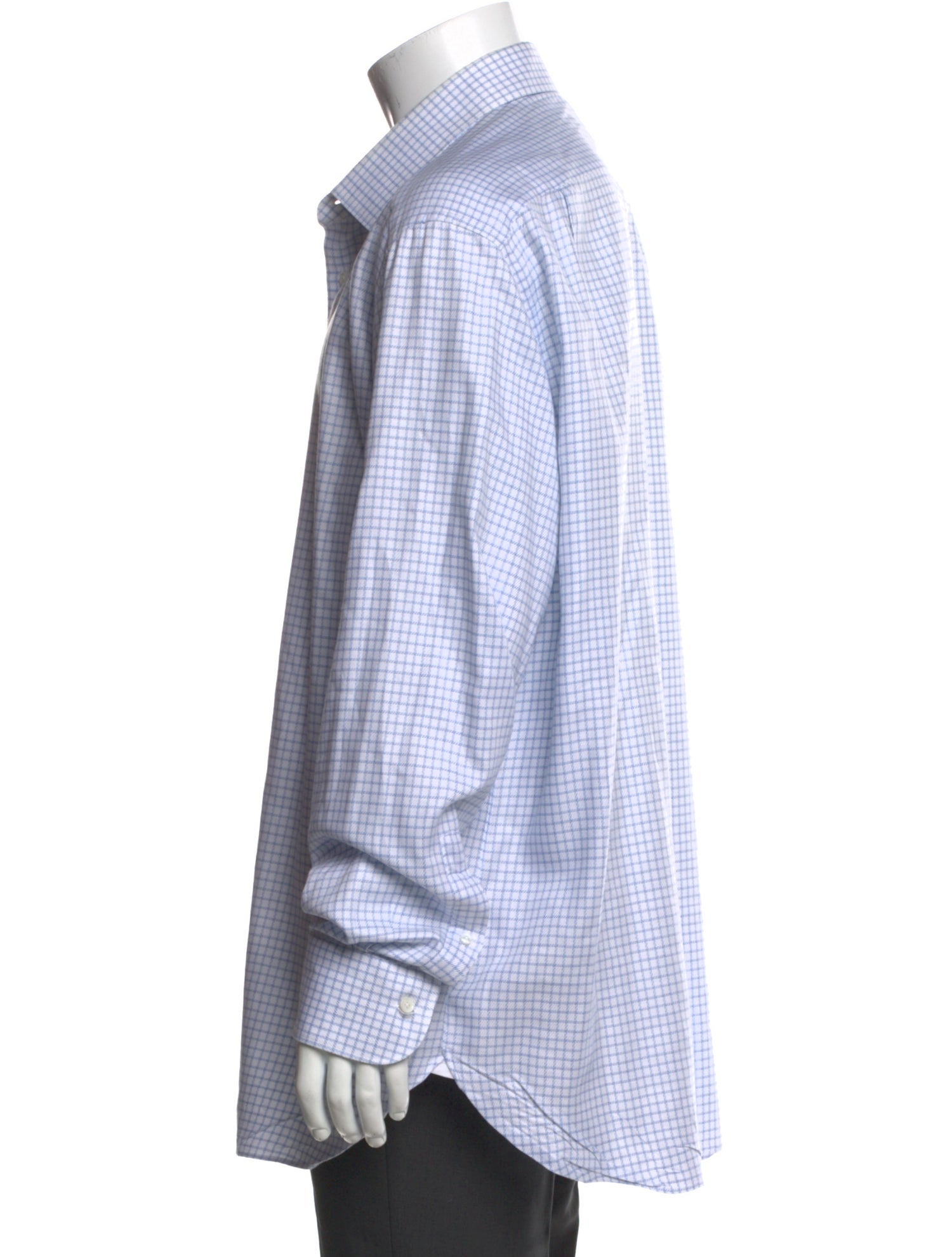 Zegna Plaid Print Long Sleeve Shirt