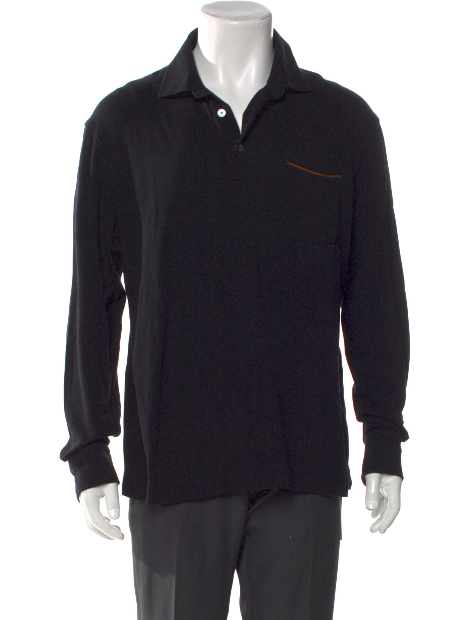 Zegna Collar Long Sleeve Polo Shirt