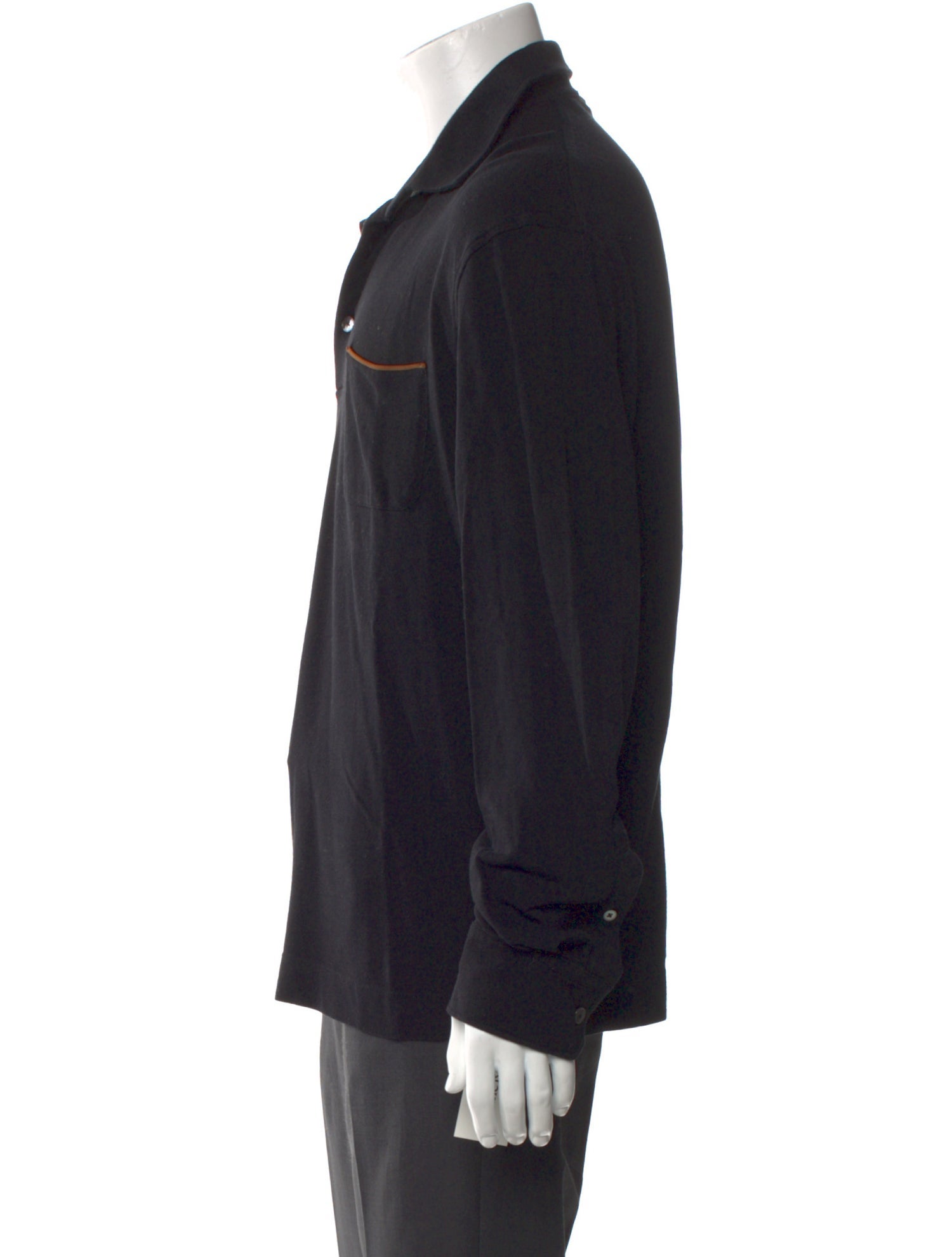 Zegna Collar Long Sleeve Polo Shirt