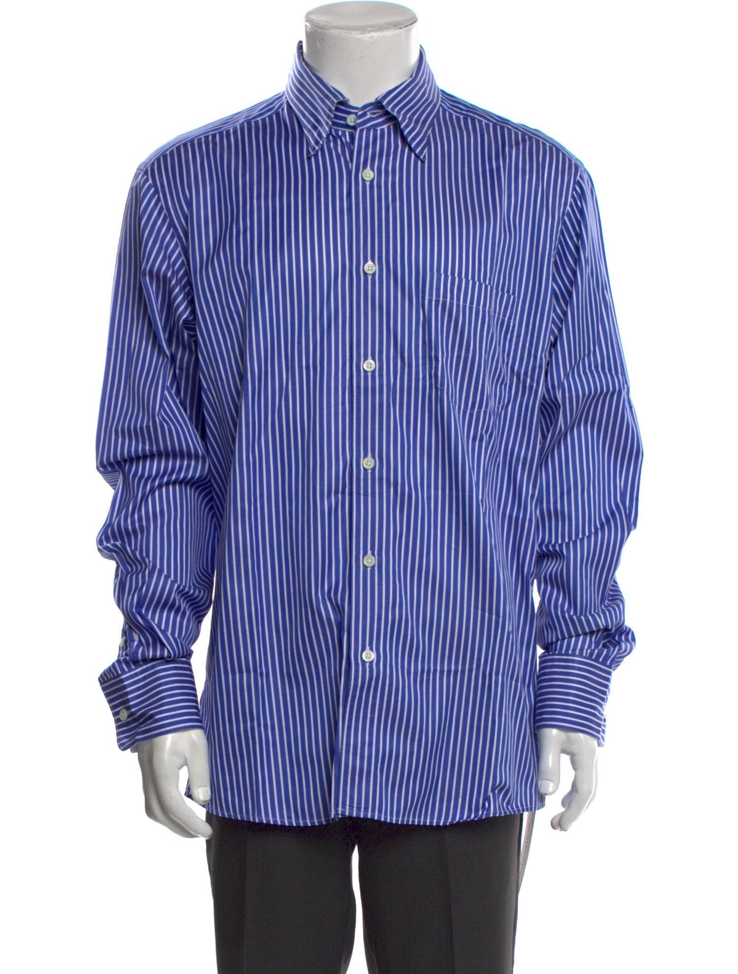 Zegna Striped Long Sleeve Dress Shirt