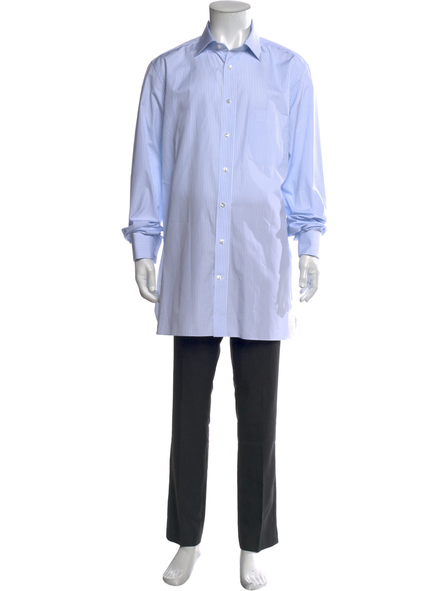 Zegna Striped Long Sleeve Dress Shirt
