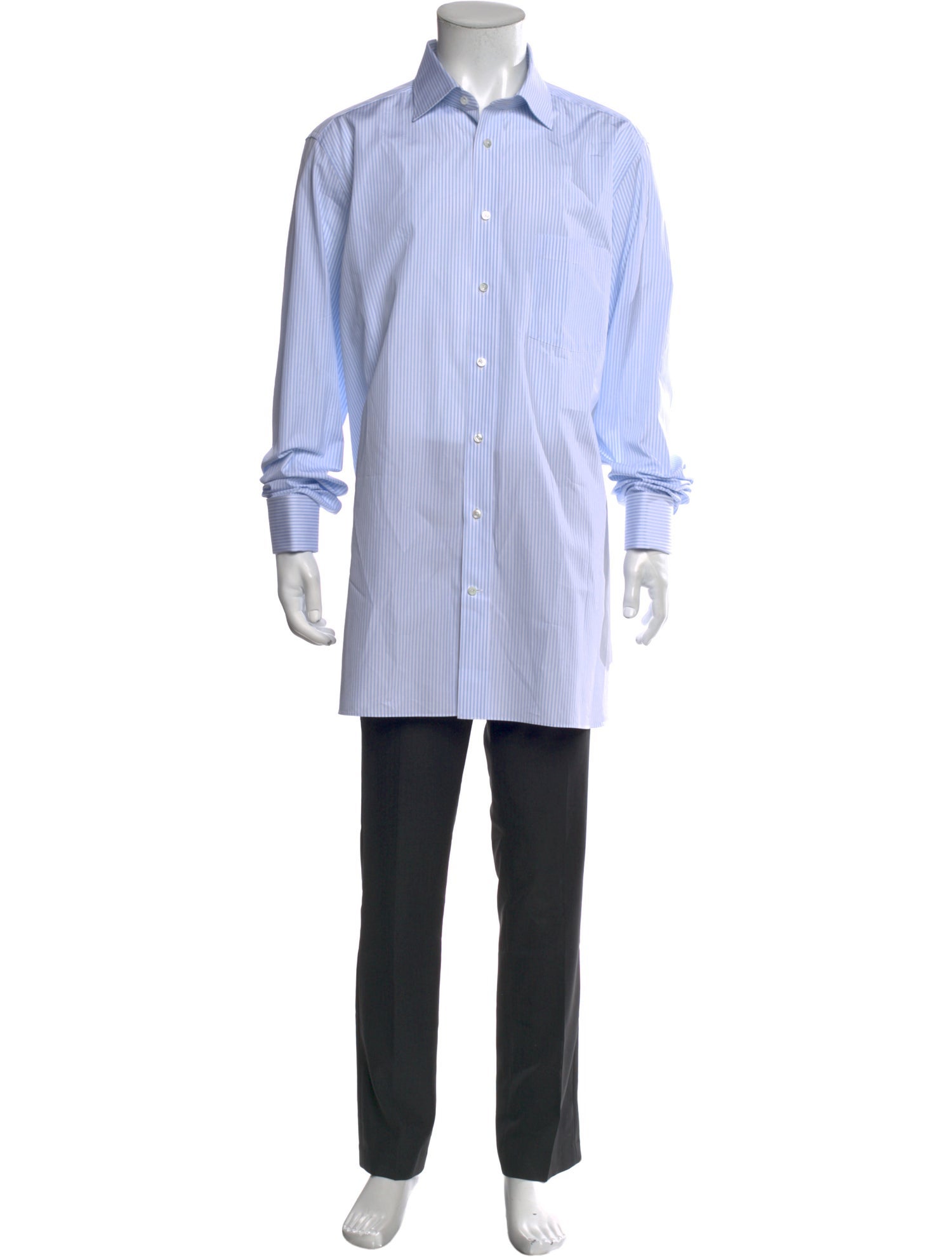 Zegna Striped Long Sleeve Dress Shirt