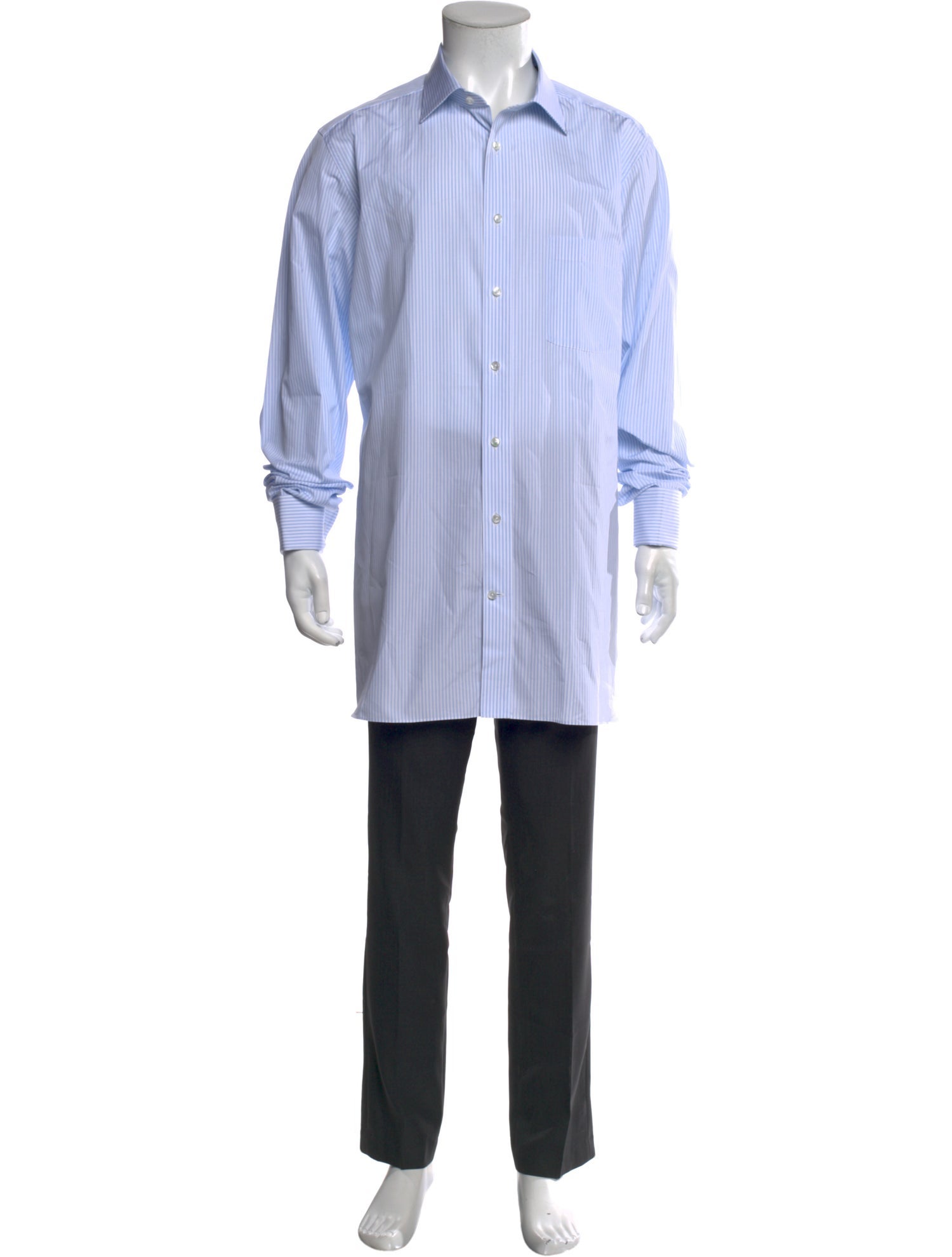 Zegna Striped Long Sleeve Dress Shirt