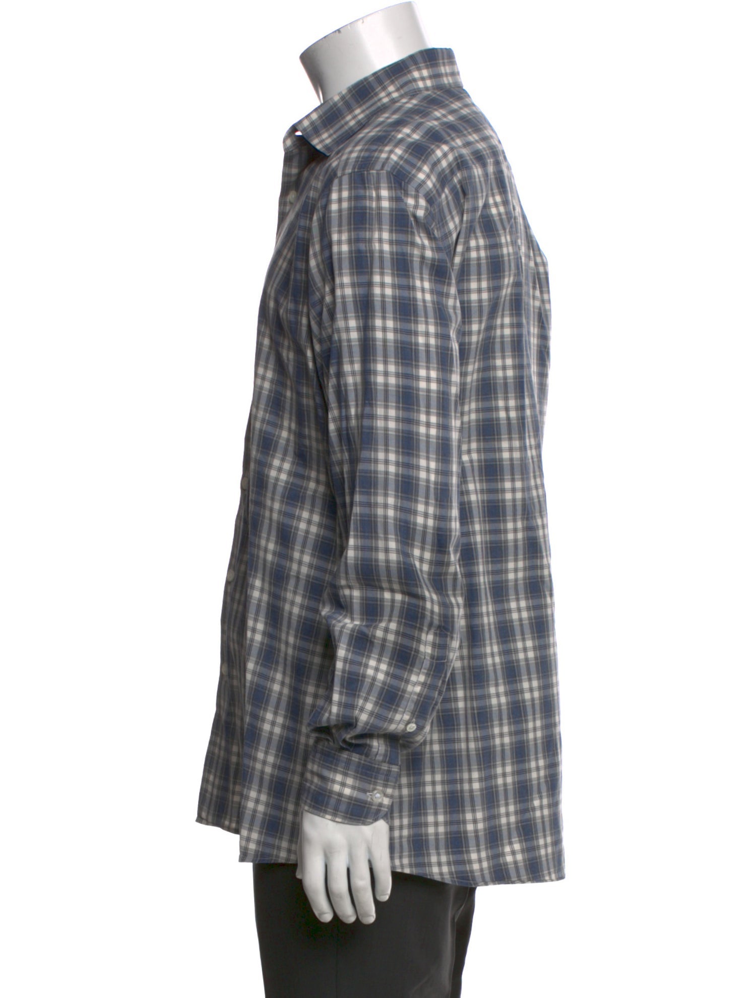 Zegna Plaid Print Long Sleeve Dress Shirt