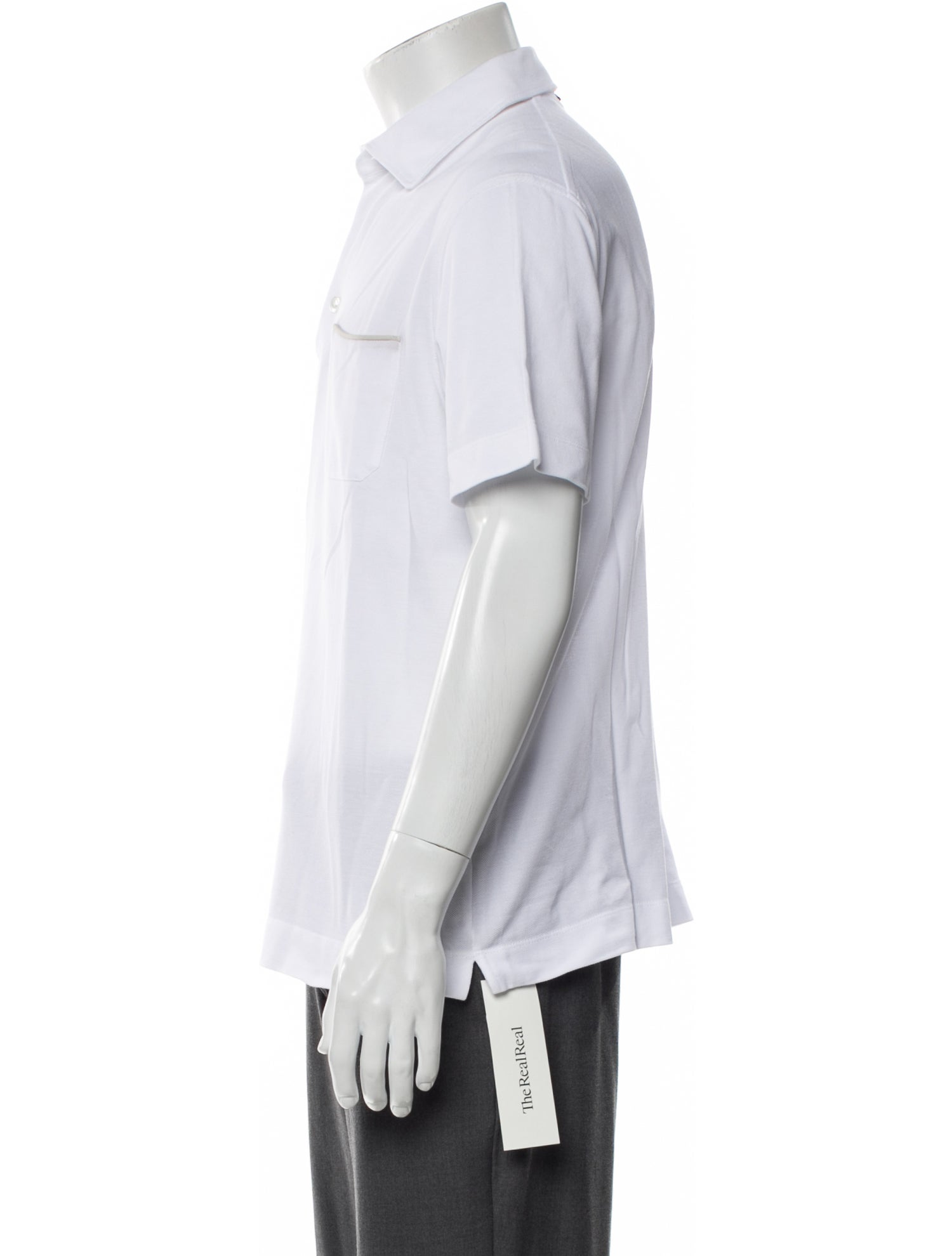 Zegna V-Neck Short Sleeve Polo Shirt