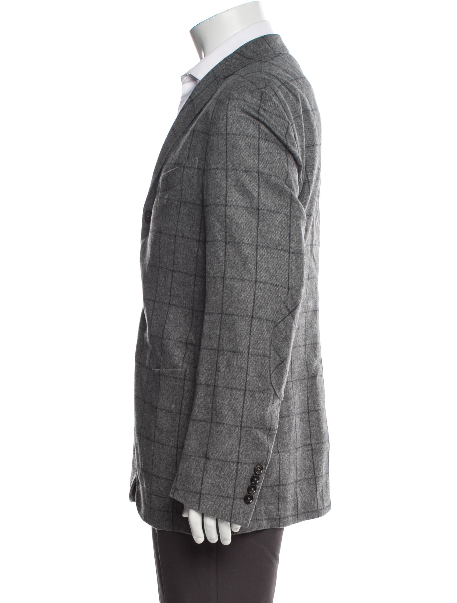 Zegna Wool Plaid Print Blazer