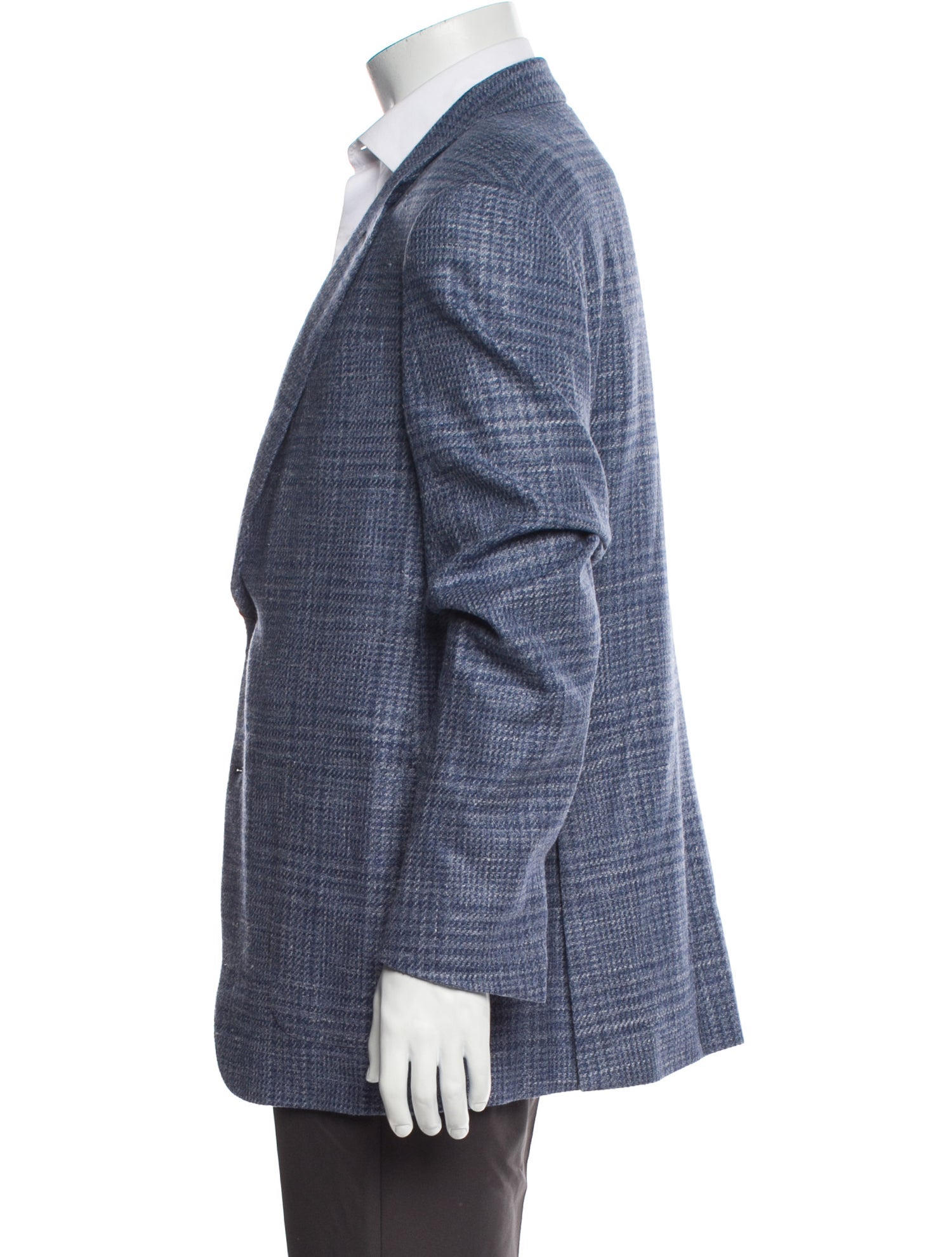 Zegna Wool Plaid Print Blazer