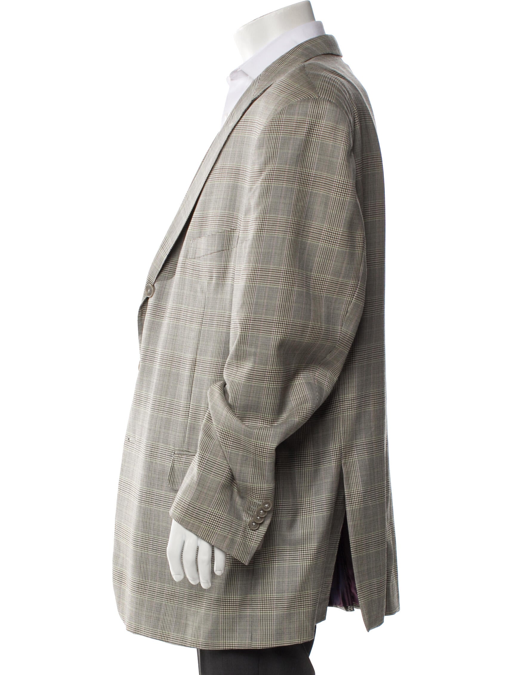 Ermenegildo Zegna Wool Plaid Print Blazer