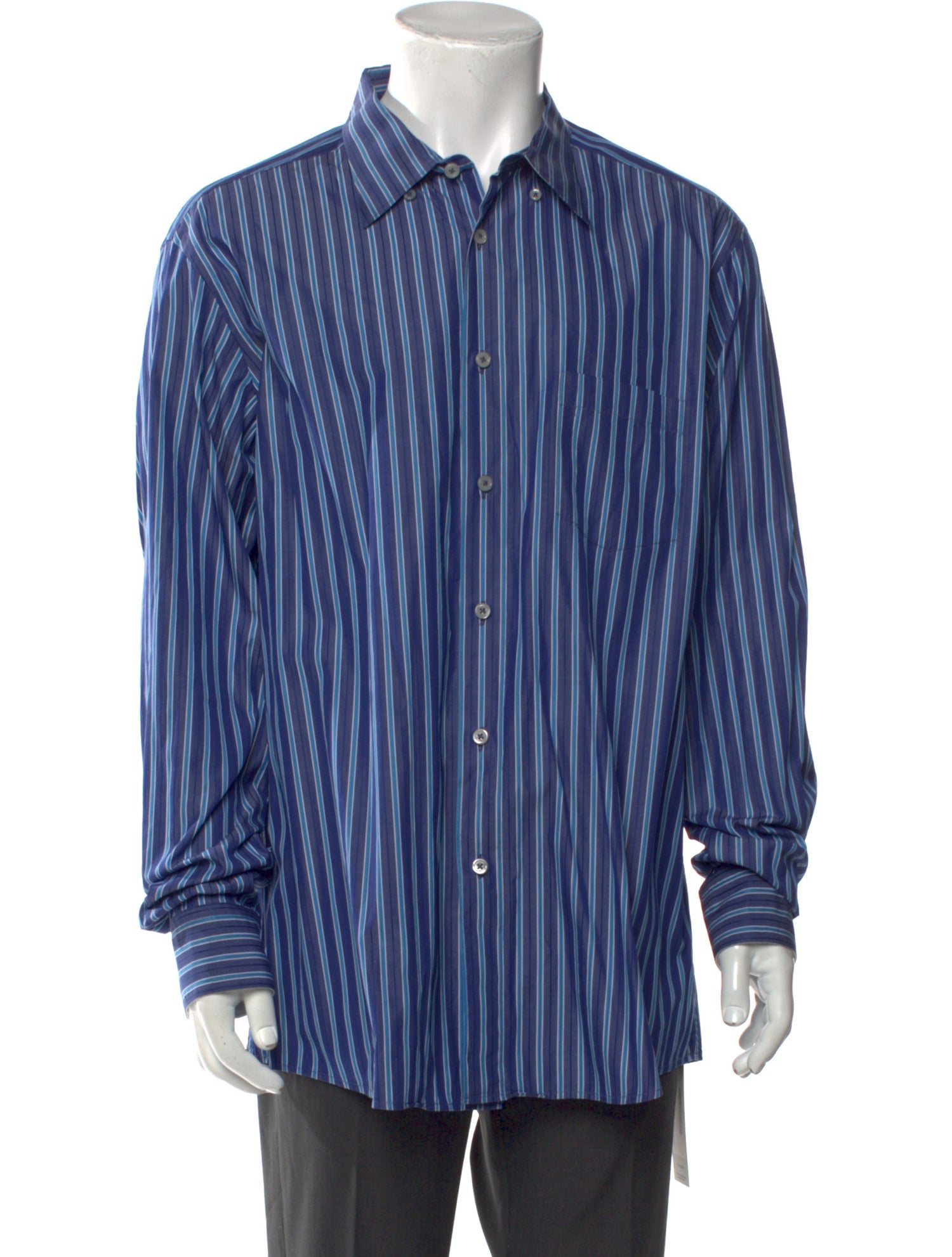 Ermenegildo Zegna Striped Long Sleeve Dress Shirt