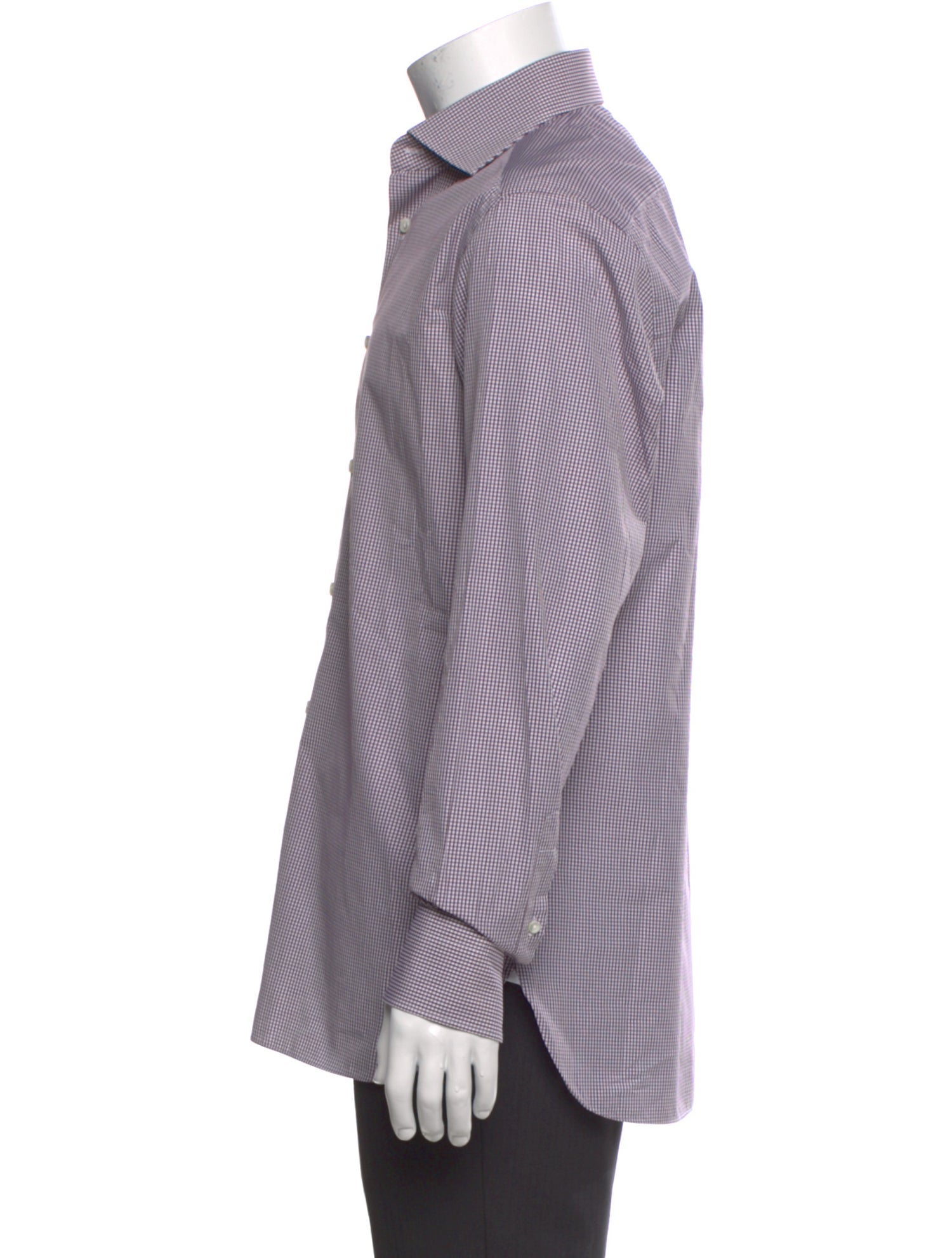 Zegna Plaid Print Long Sleeve Dress Shirt