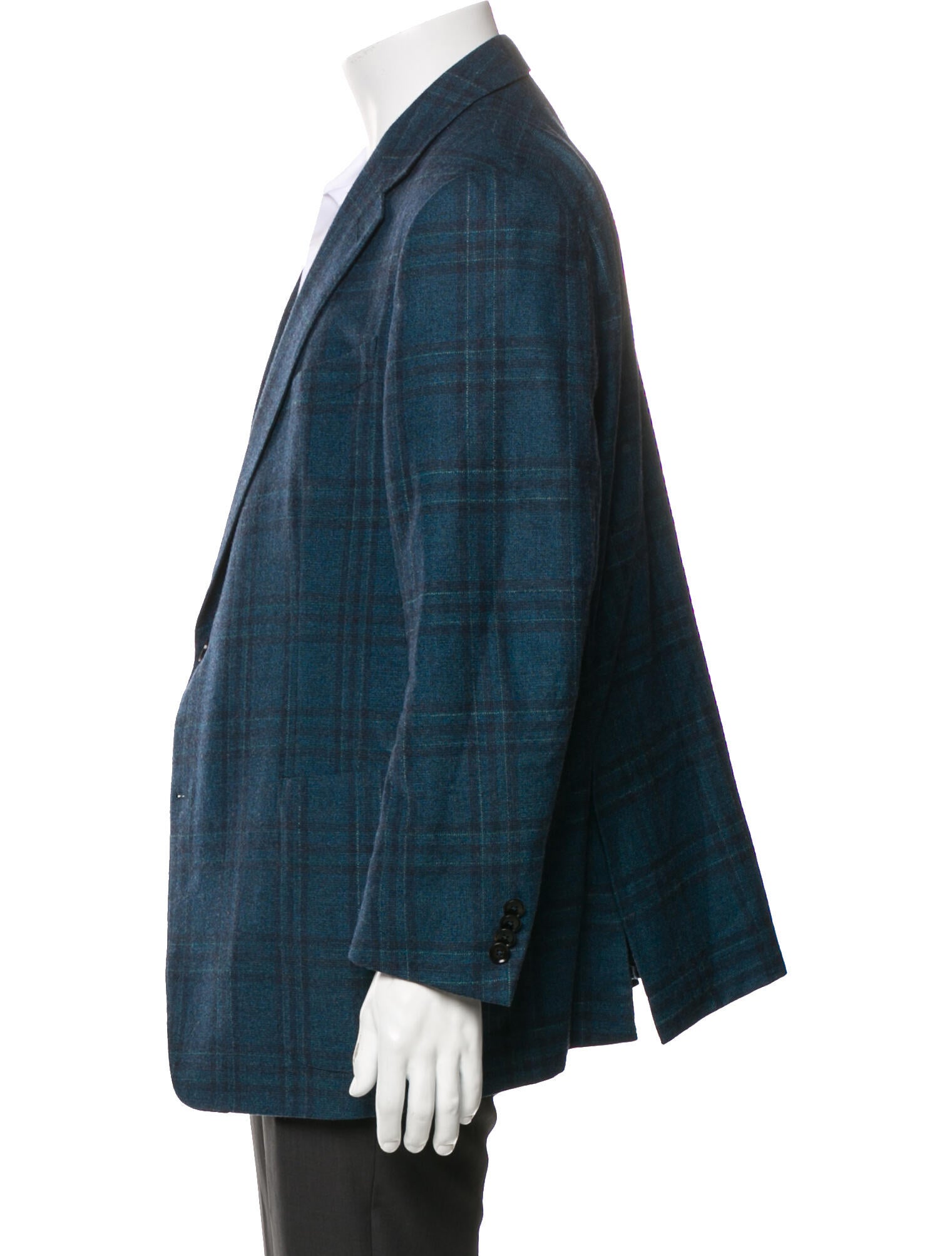 Zegna Wool Plaid Print Blazer