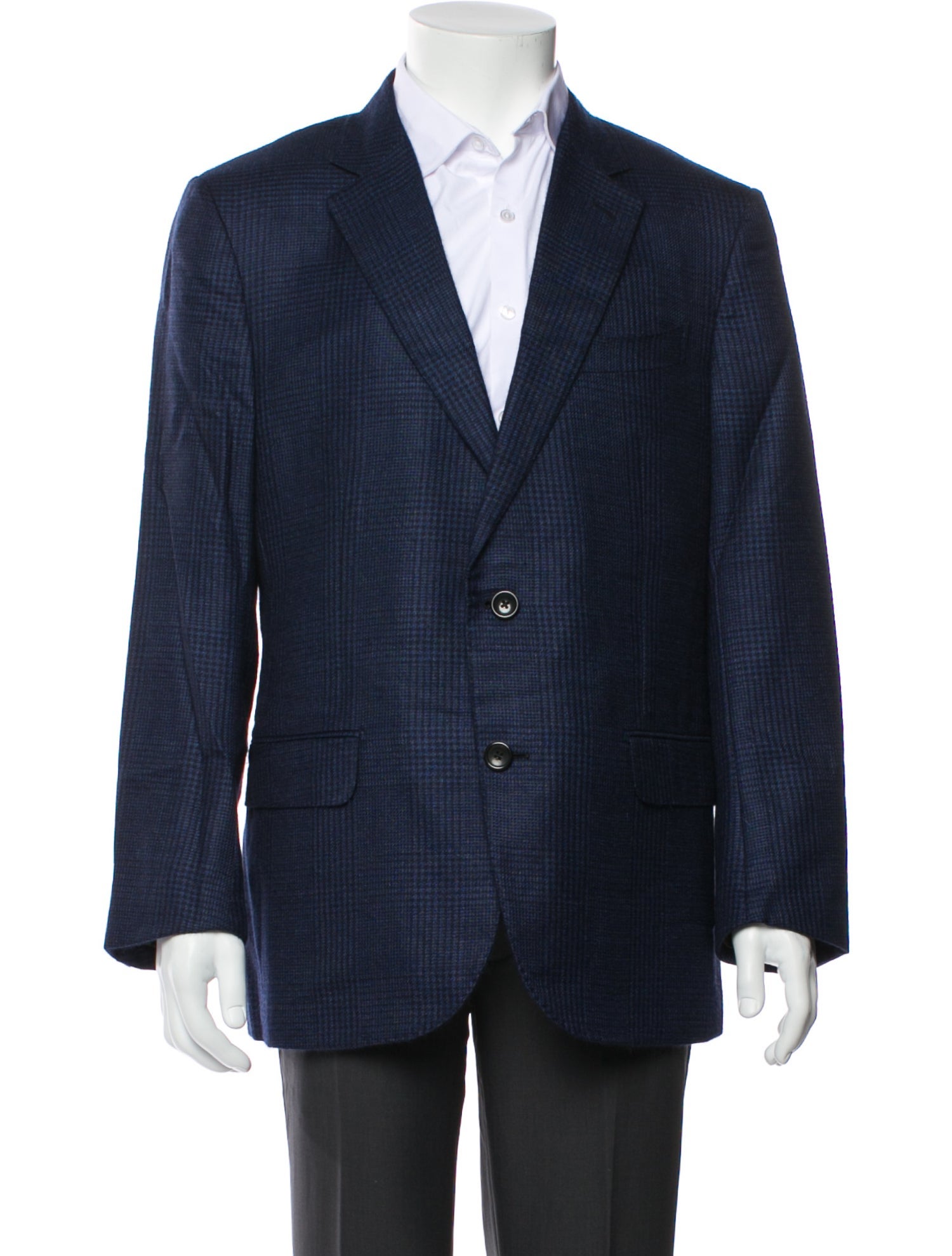 Zegna Cashmere Houndstooth Print Blazer