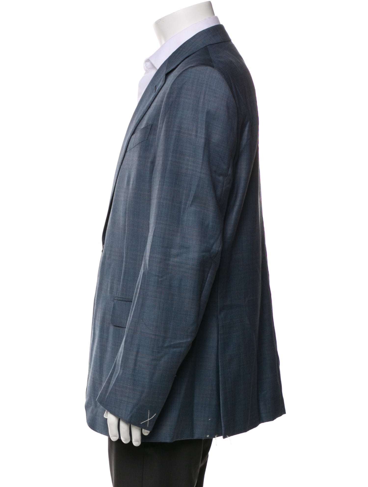 Zegna Wool Plaid Print Blazer