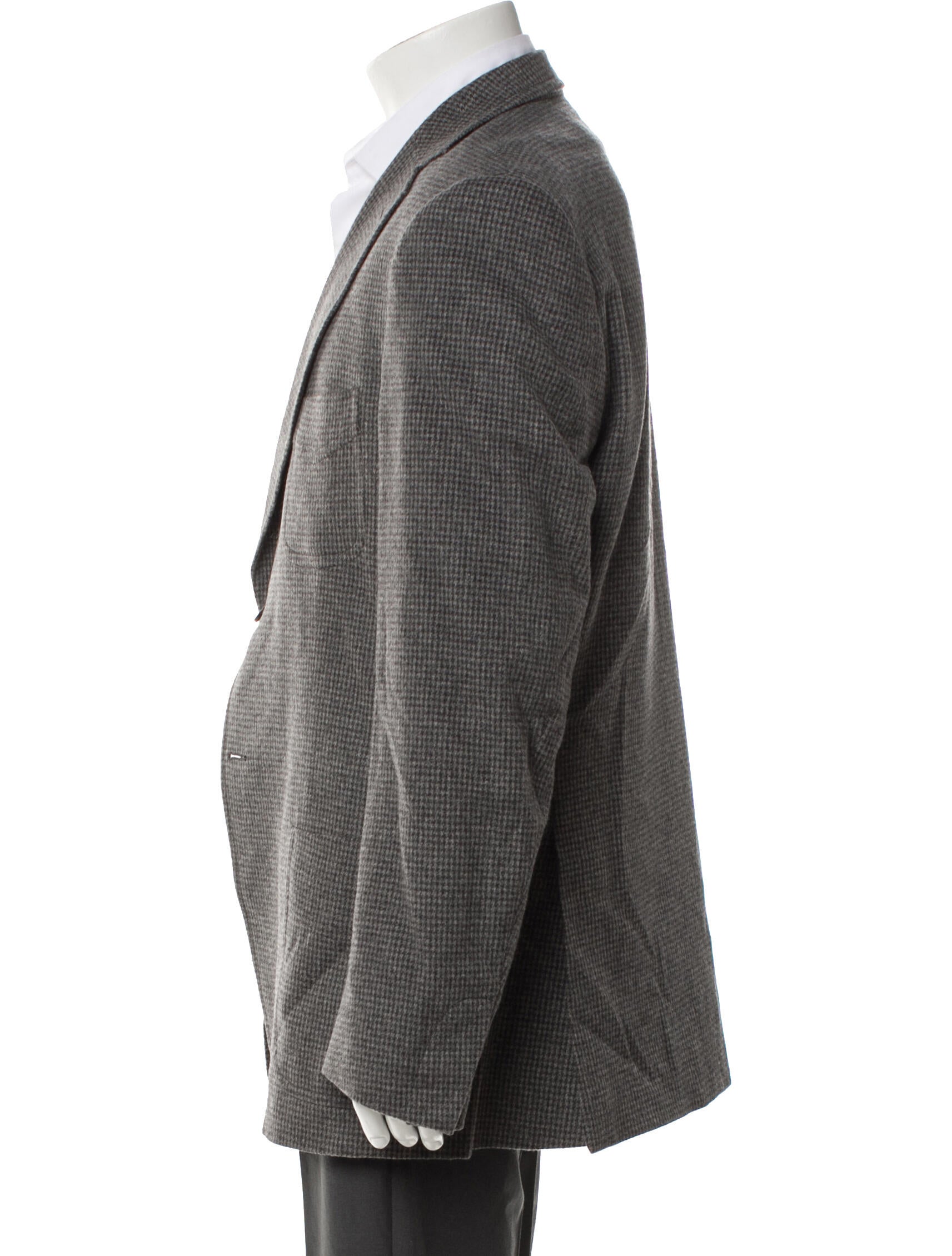 Zegna Wool Plaid Print Blazer