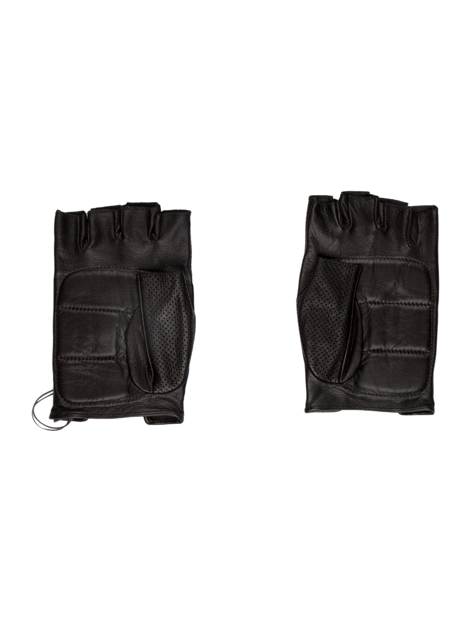 Zegna Leather Fingerless Gloves w/Tags