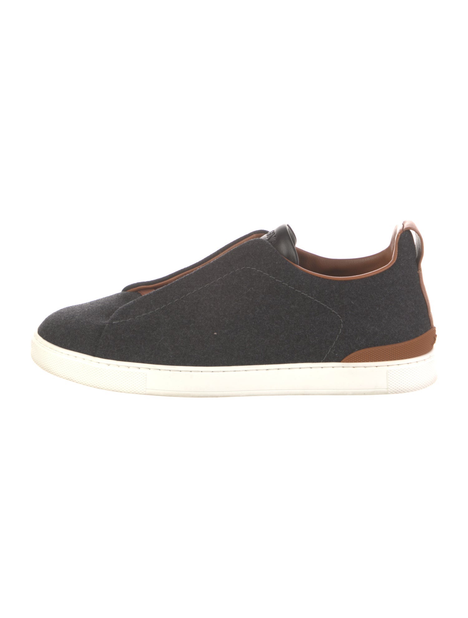 Zegna Wool Colorblock Pattern Sneakers