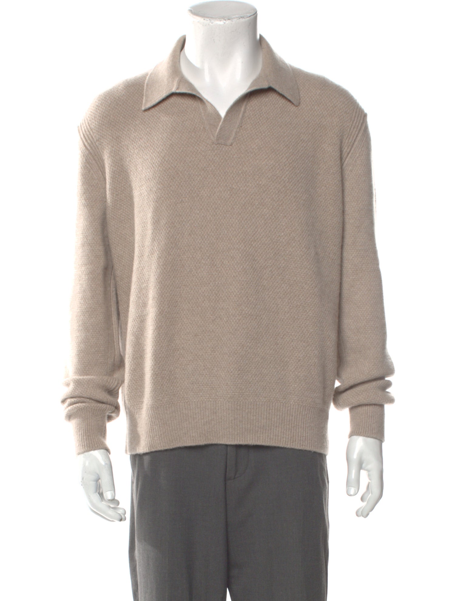 Zegna Cashmere Collar Polo Sweater