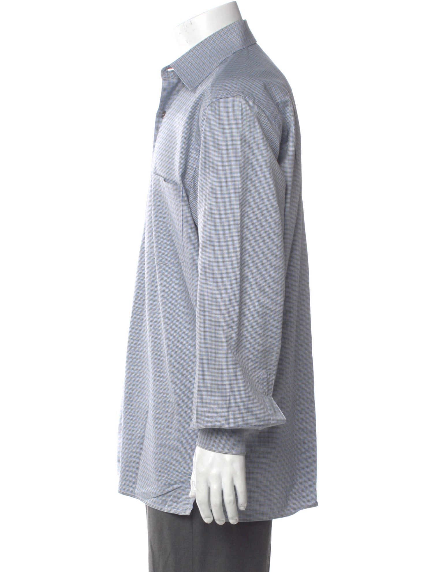 Zegna Plaid Print Long Sleeve Shirt