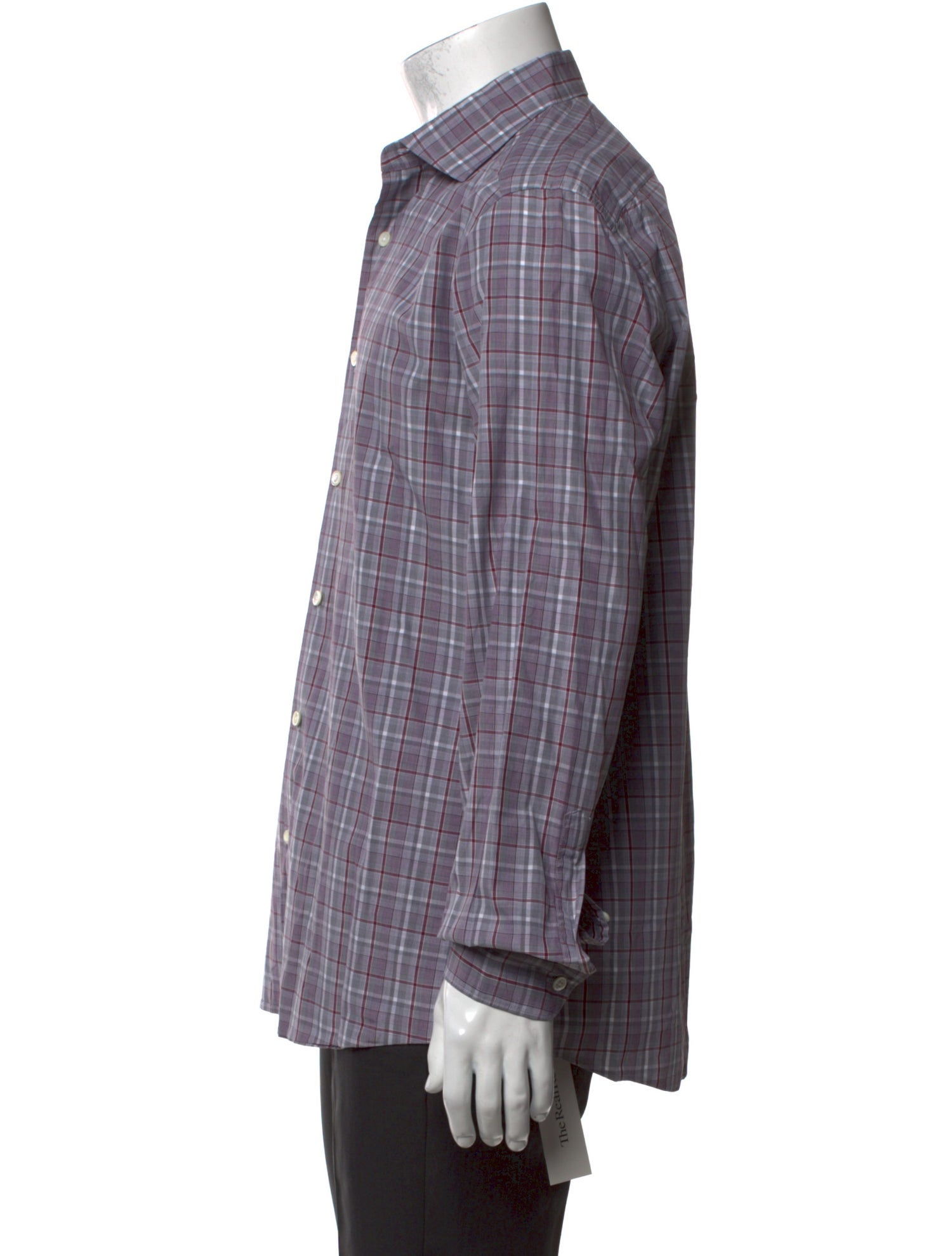 Zegna Plaid Print Long Sleeve Dress Shirt