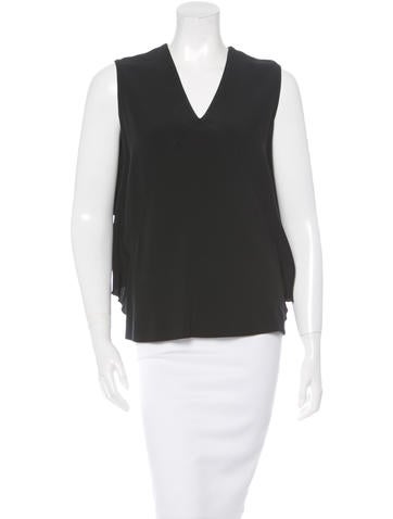 Zero + Maria Cornejo Ruffled-Trimmed Sleeveless Blouse