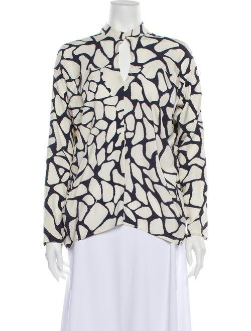 Zero + Maria Cornejo Silk Printed Blouse White