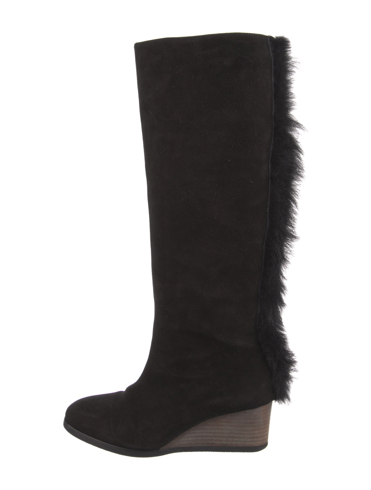 Zero + Maria Cornejo Suede Faux Fur Trim Boots