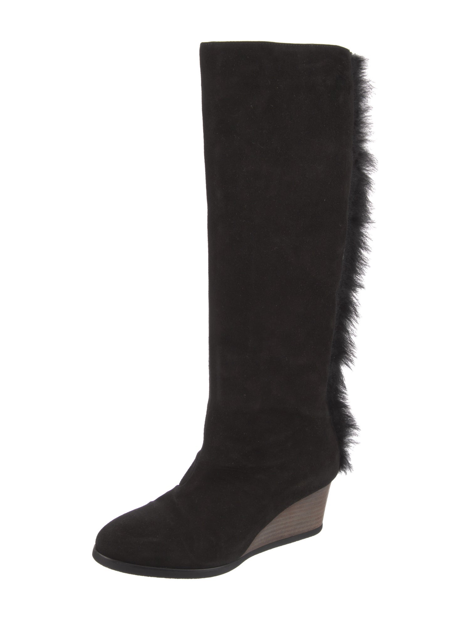 Zero + Maria Cornejo Suede Faux Fur Trim Boots