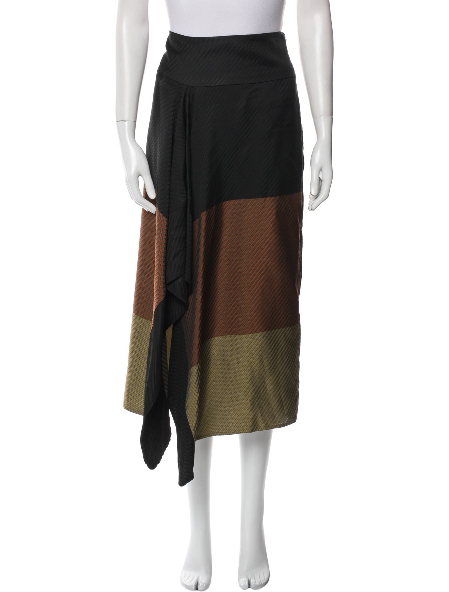 Zero + Maria Cornejo Striped Midi Length Skirt