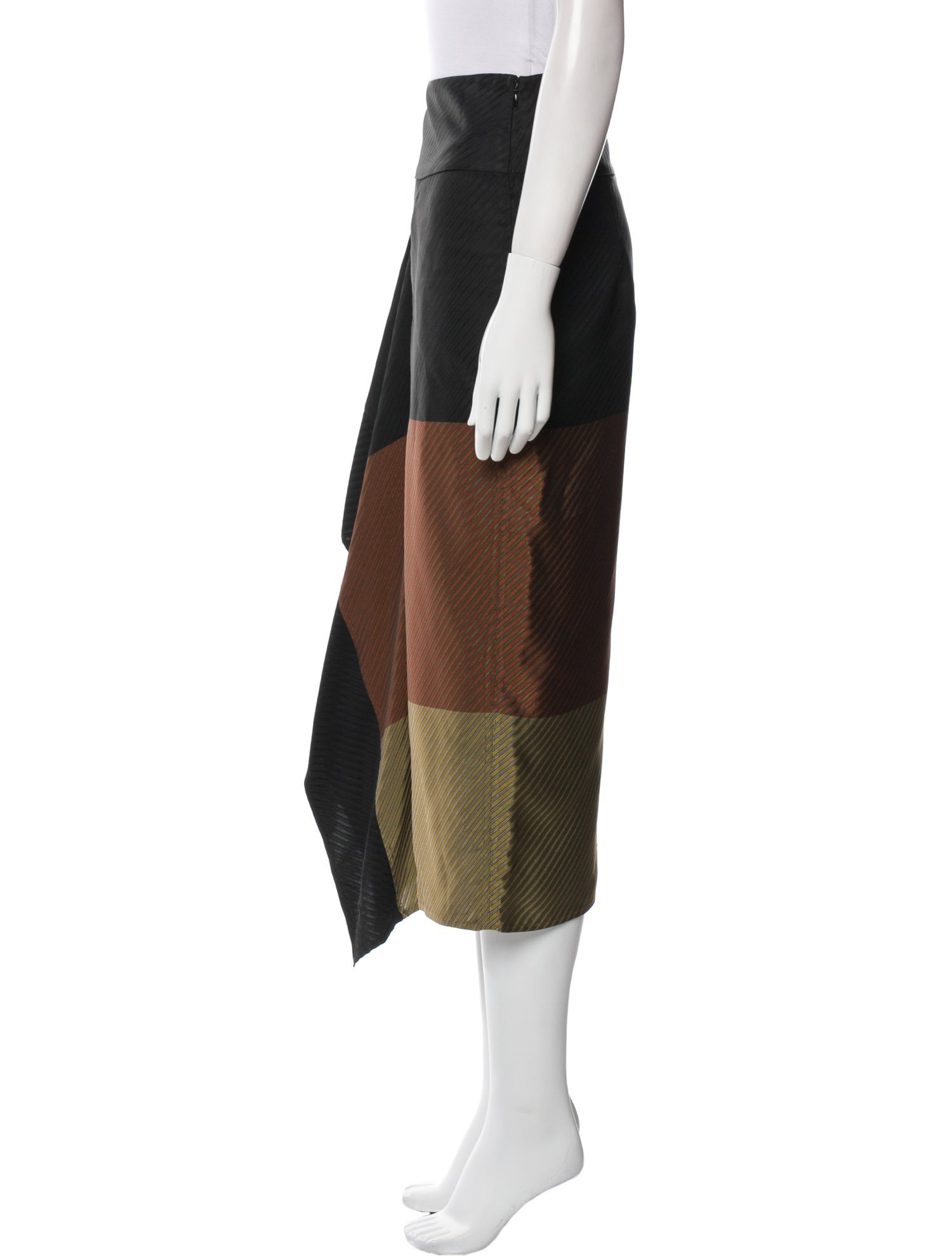 Zero + Maria Cornejo Striped Midi Length Skirt