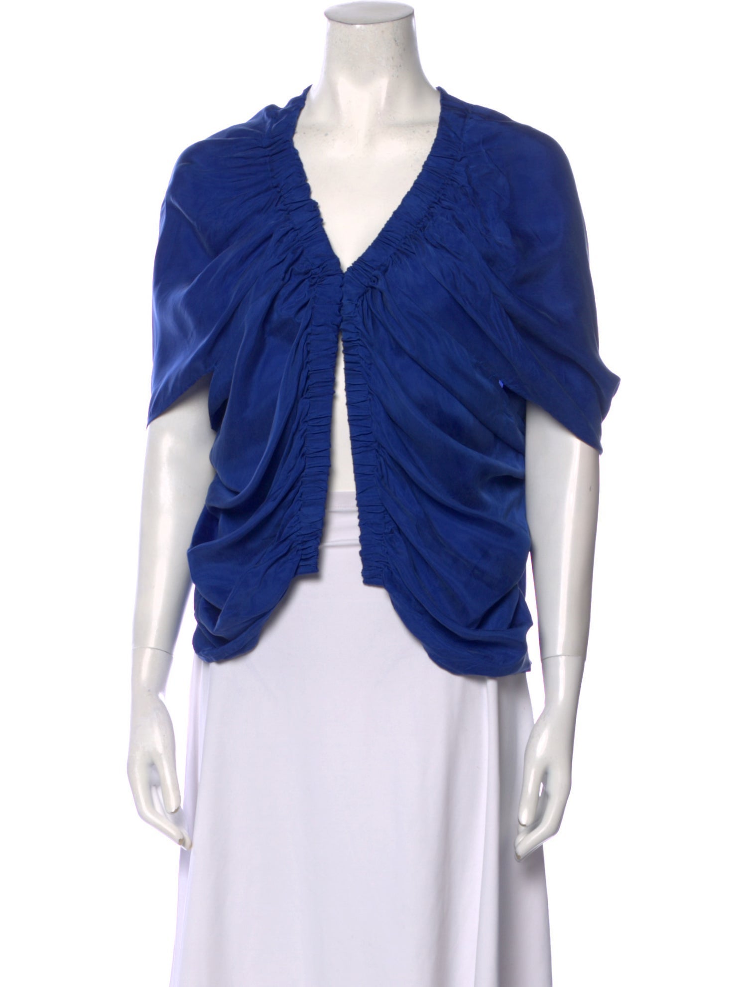 Zero + Maria Cornejo V-Neck Short Sleeve Blouse