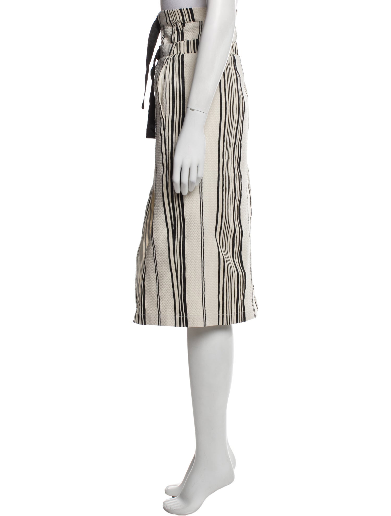 Zero + Maria Cornejo Striped Midi Length Skirt