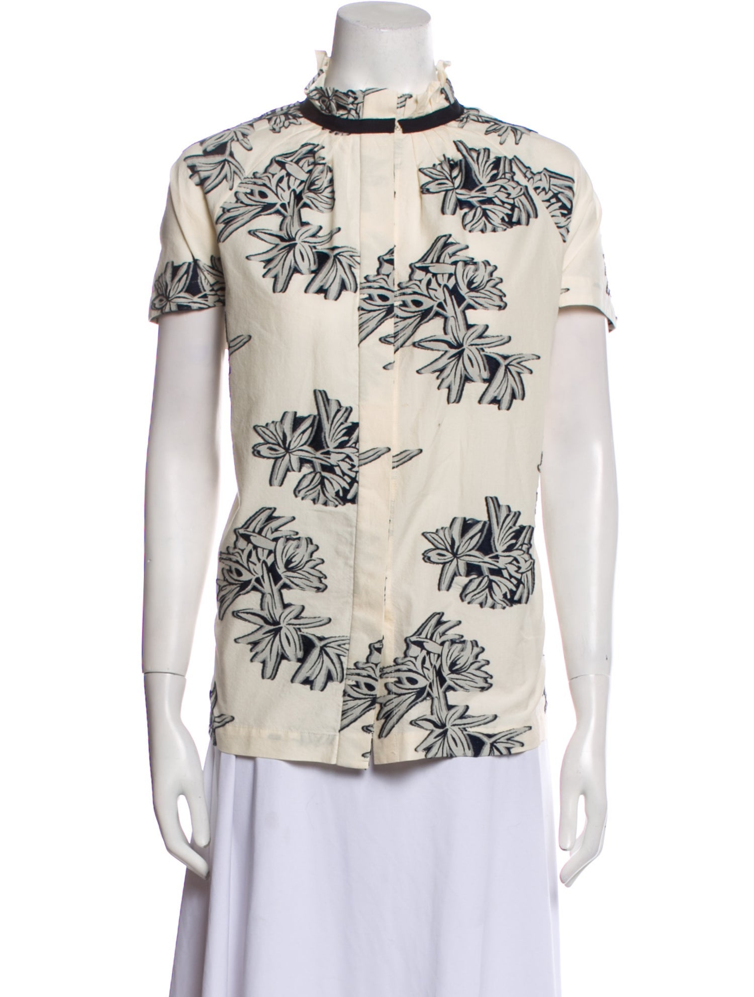 Zero + Maria Cornejo Floral Print Mock Neck Blouse
