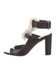Zero + Maria Cornejo Leather Fur Trim Sandals