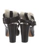 Zero + Maria Cornejo Leather Fur Trim Sandals