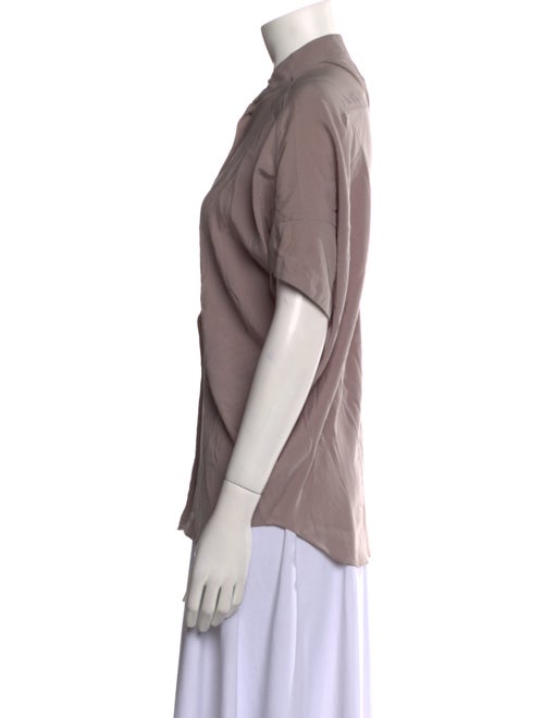 Zero + Maria Cornejo Silk Mock Neck Button-Up Top