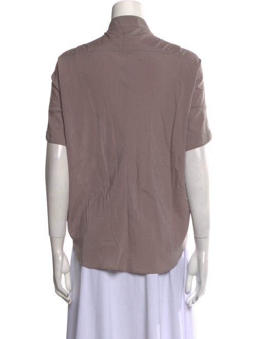 Zero + Maria Cornejo Silk Mock Neck Button-Up Top