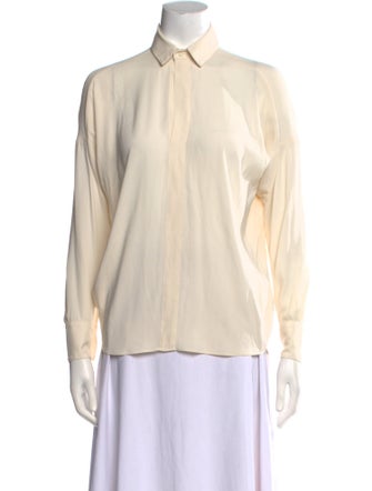 Zero + Maria Cornejo Silk Long Sleeve Button-Up Top