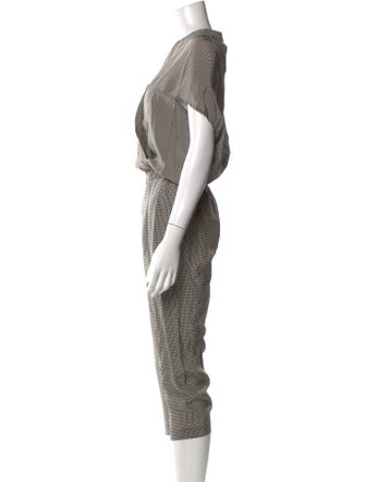 Zero + Maria Cornejo Plaid Print V-Neck Jumpsuit