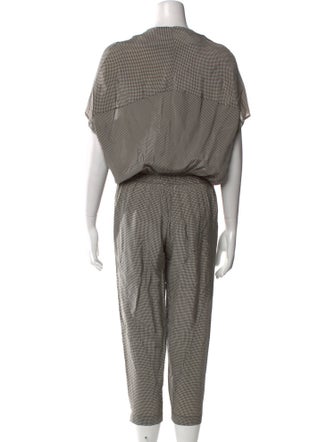Zero + Maria Cornejo Plaid Print V-Neck Jumpsuit
